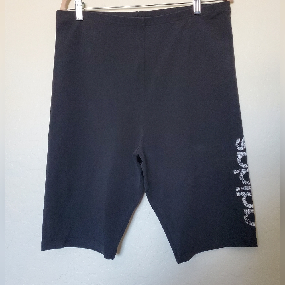 Adidas Black High Waisted Biker Athletic Shorts Women's Size X-Large